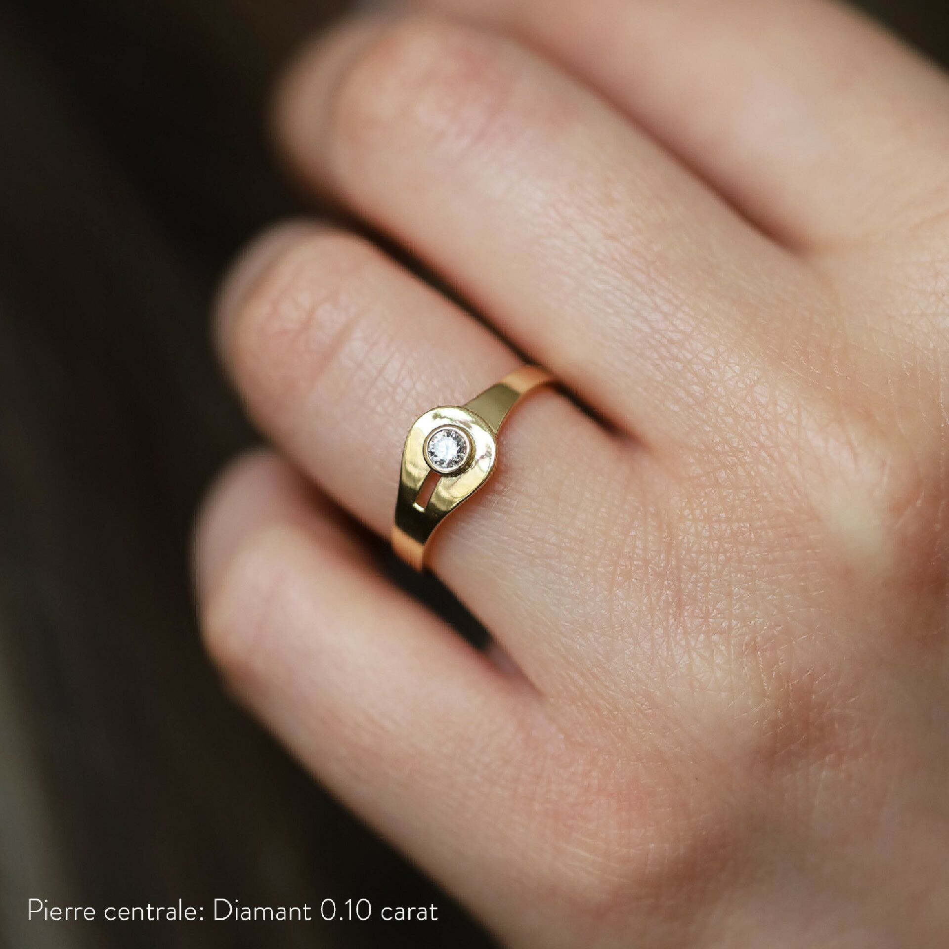 Bague COUP DE FOUDRE en or blanc 750‰ avec diamant