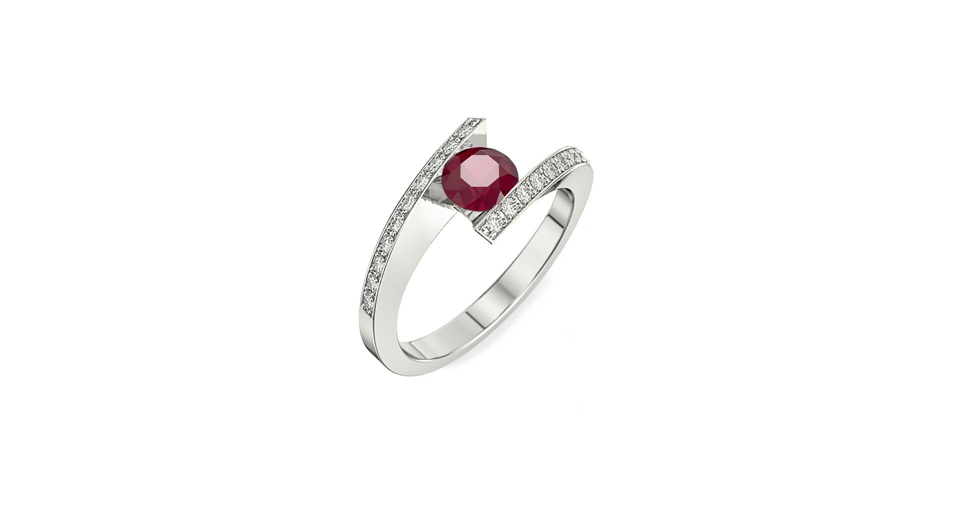 Bague Argent 925 Et Rubis - Taille 56 - Modèle BA-AR-76 - Neuf Avec Étiquettes