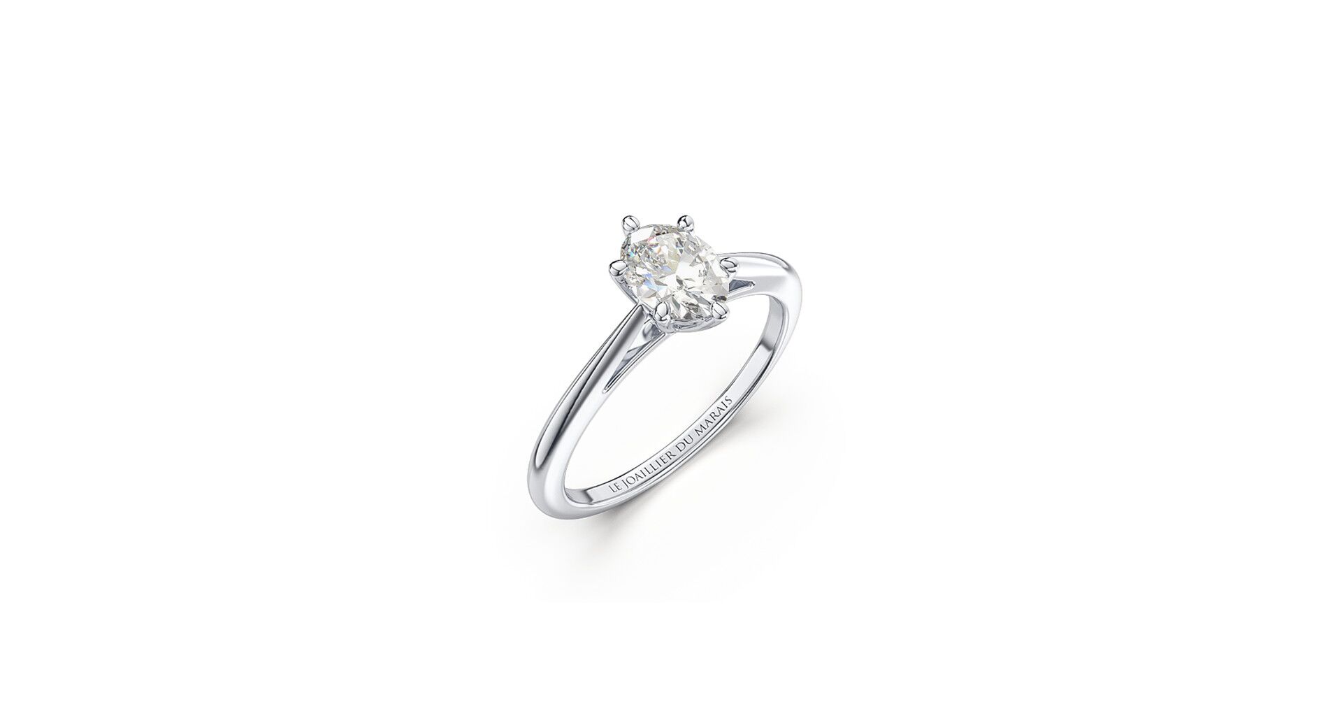 Bague En Or Gris 18k Pagliani - Diamant Gris Briolette 3,50 Carats - Taille 52 - Occasion