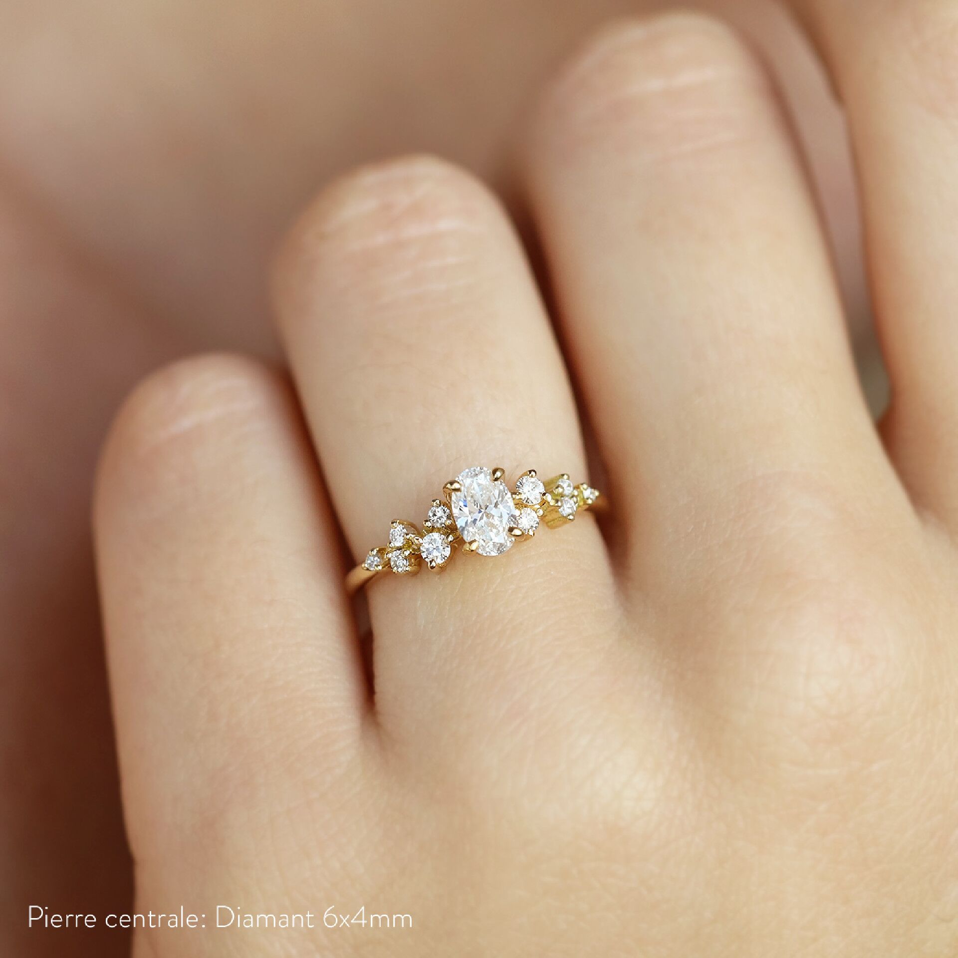 Bague Fleur Réglable Satellite Collection Irisa - Email Doré Rose Parme, Occasion