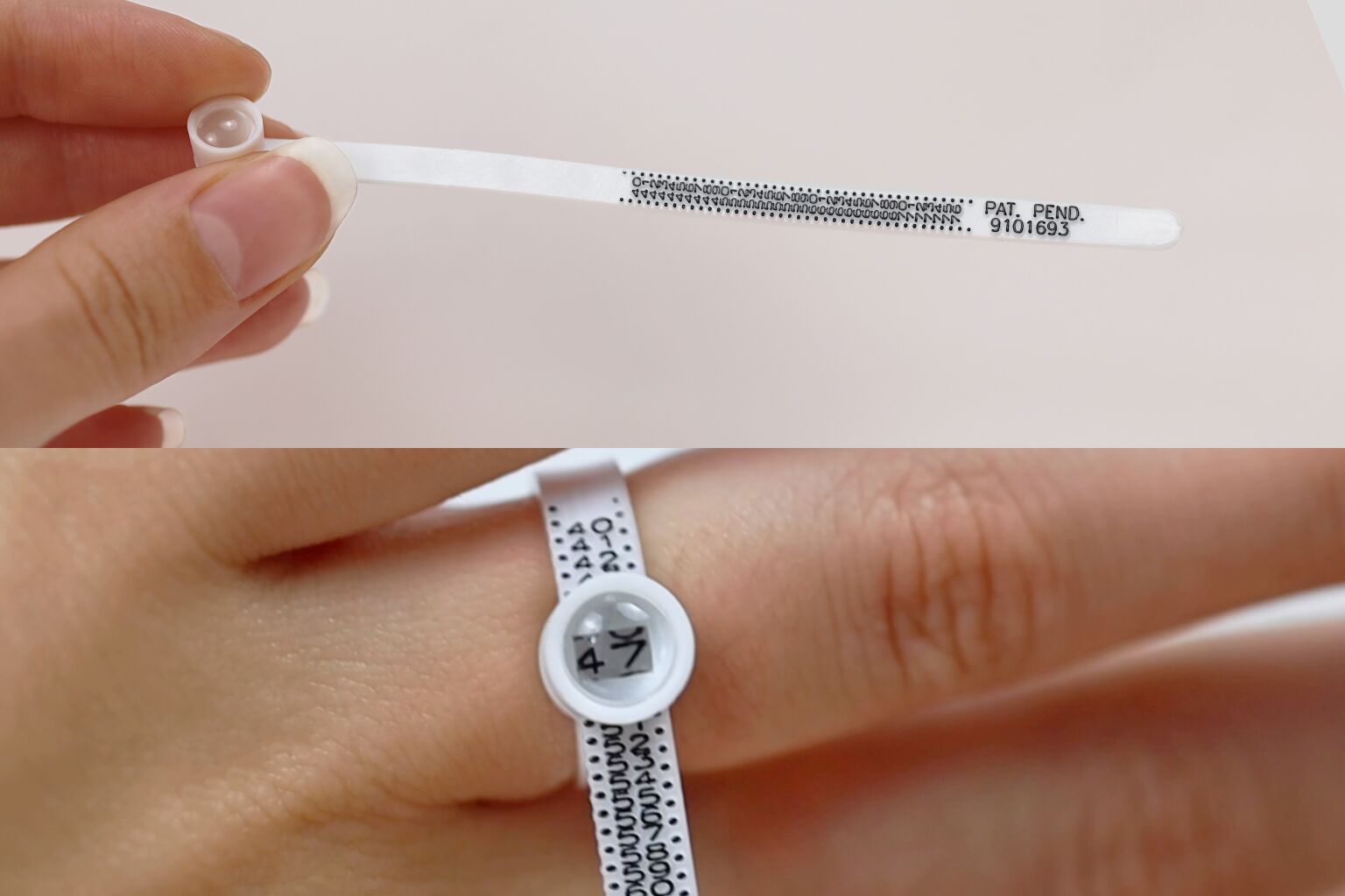 Utilisation d’un baguier pour mesurer la taille de son doigt à la maison