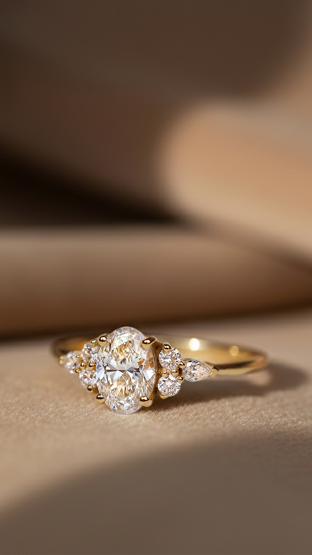Bague Olivia en or jaune 750 millièmes et diamant de laboratoire