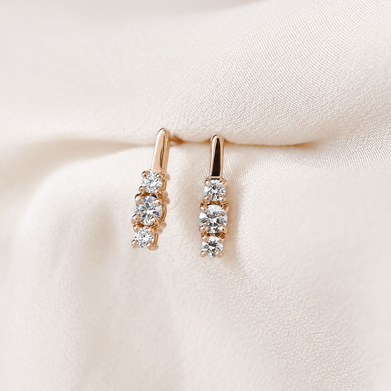 Boucles d'oreilles sur mesure en or rose 750 millièmes
