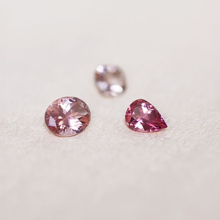 Morganites de différentes formes