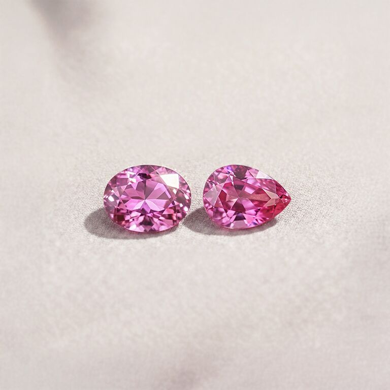 Spinelle rose de différentes formes