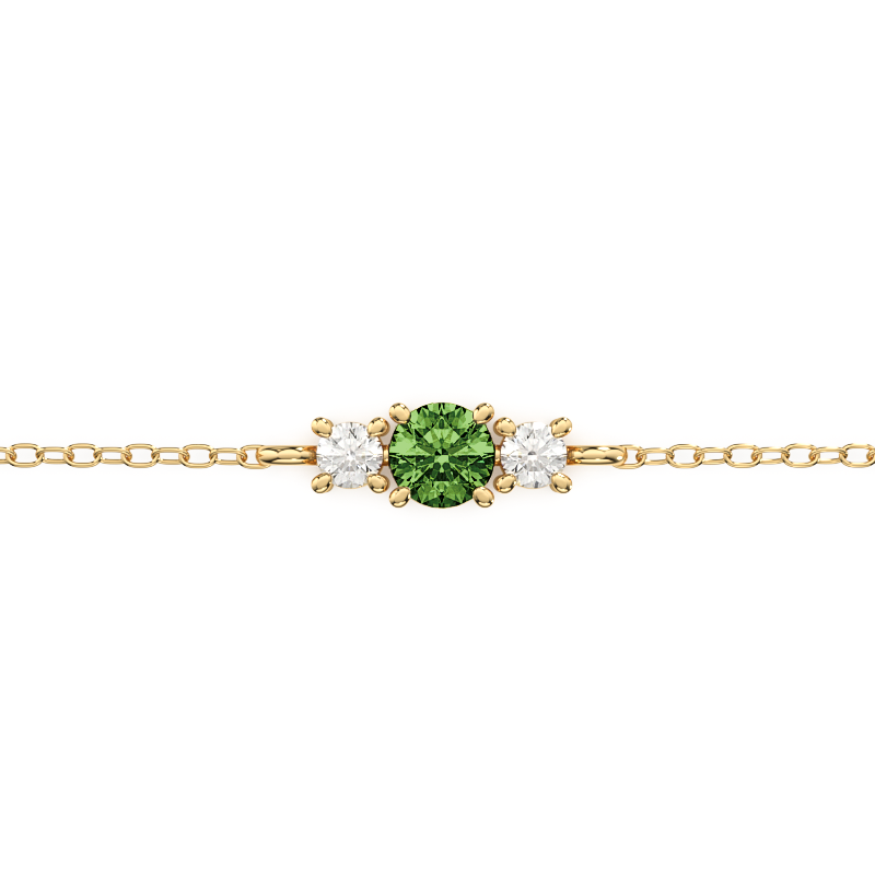 Bracelet Rosalia en or jaune et tourmaline verte 0.30 carat