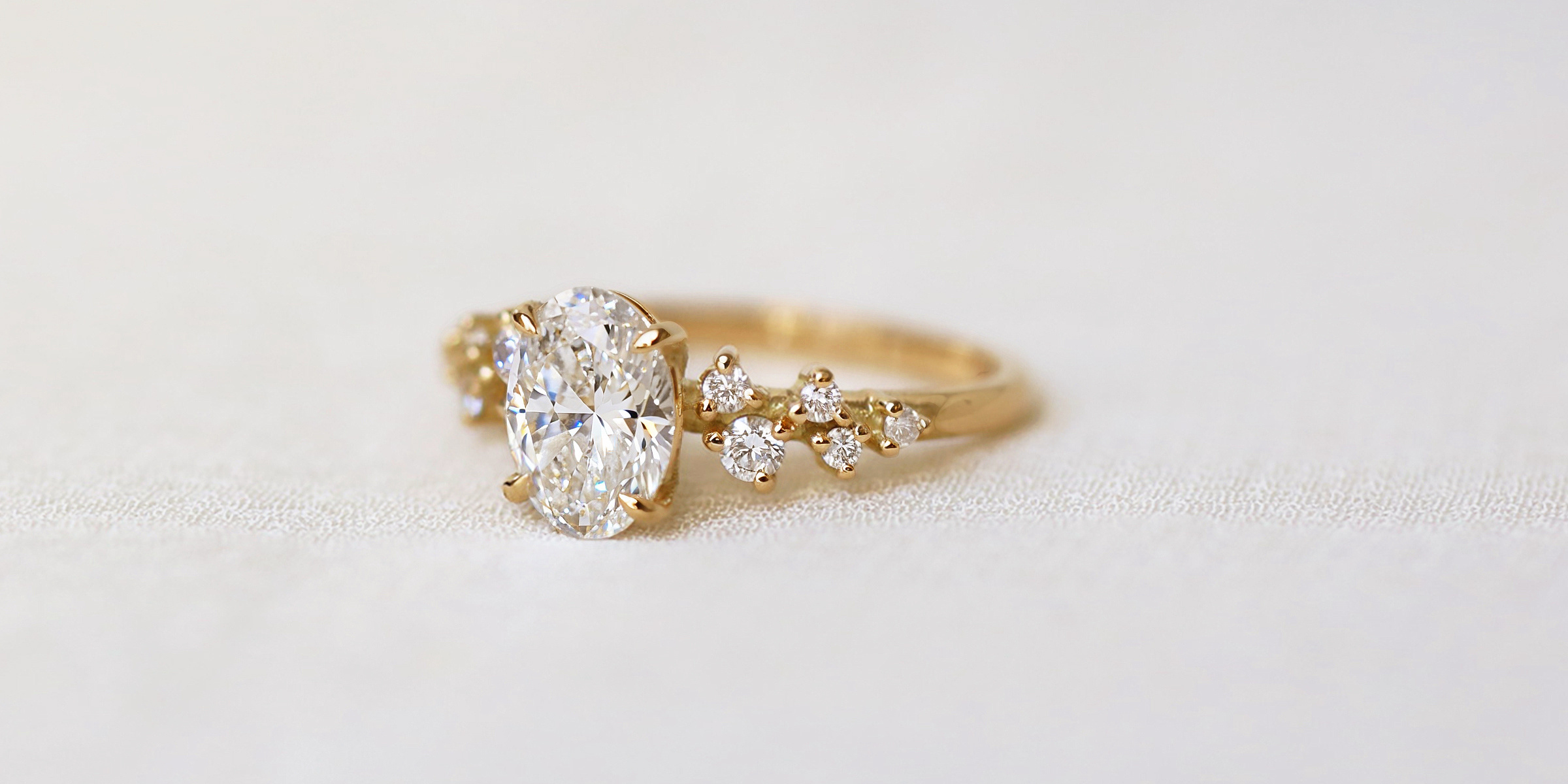 Bague Irisa en or jaune 750 millièmes et diamant de laboratoire