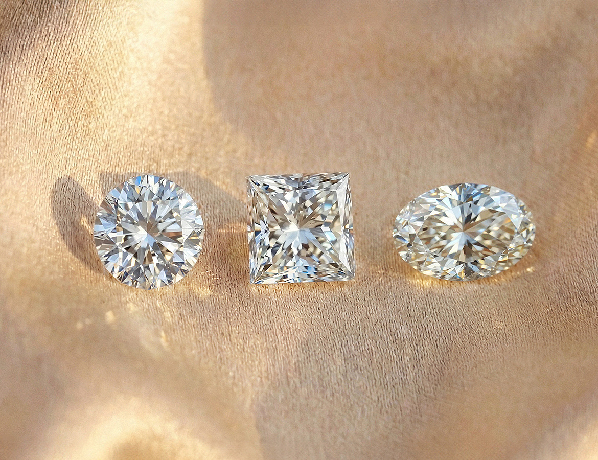 Diamants rond, princesse et ovale