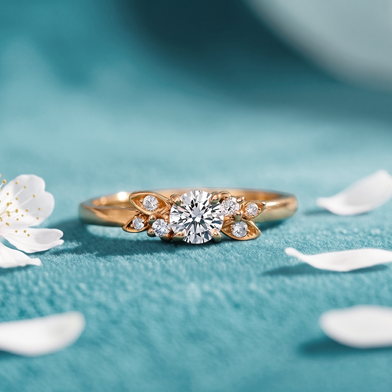bague sur mesure fleur