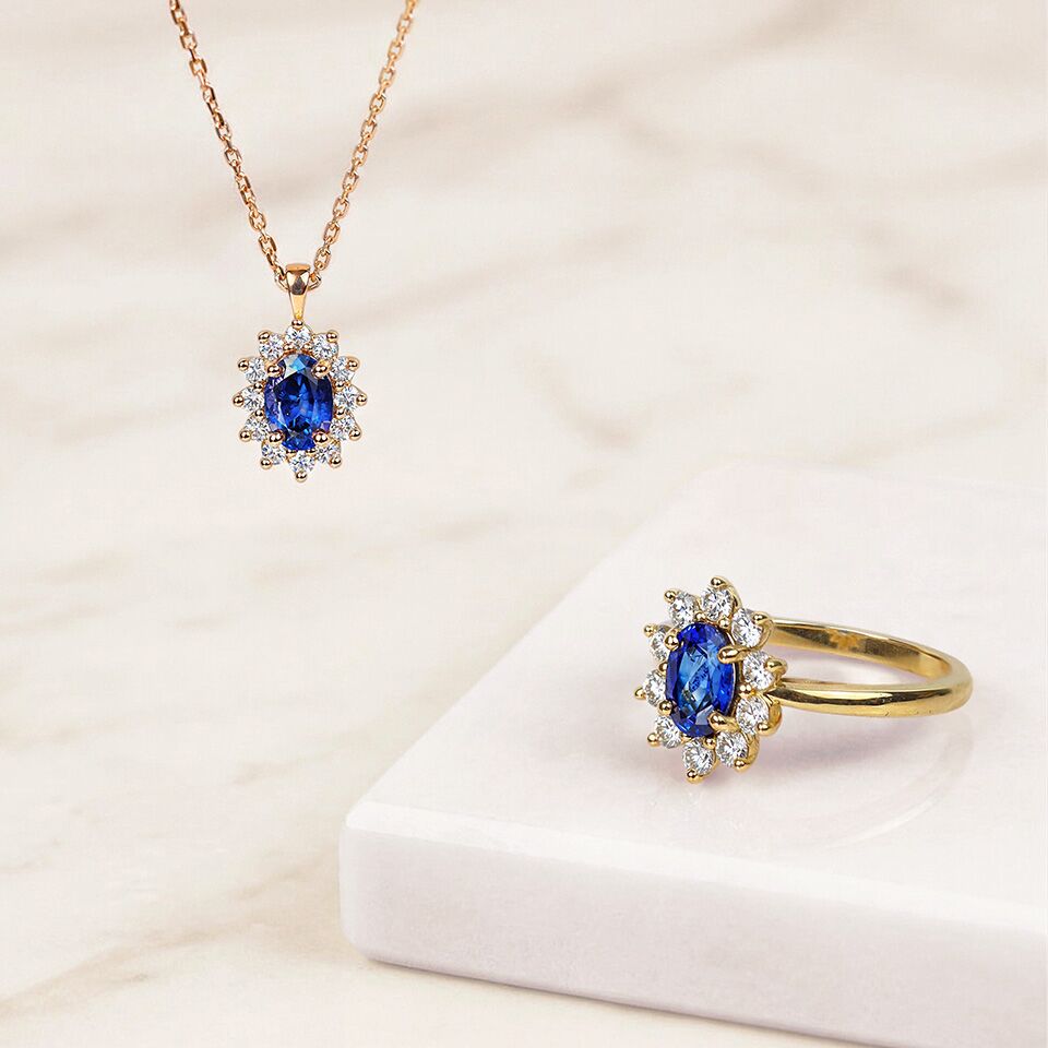 collier et bague marguerite