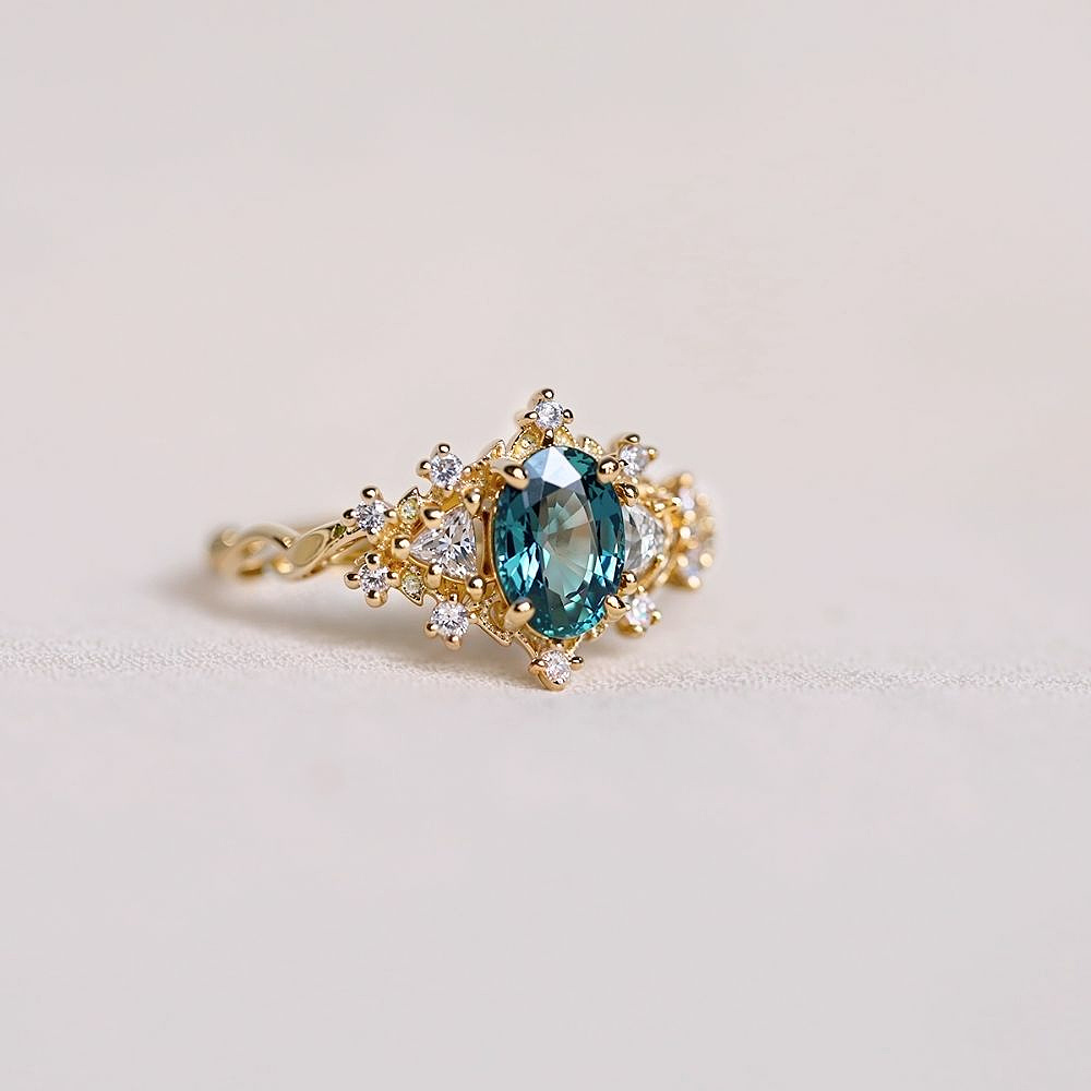 bague della saphir vert