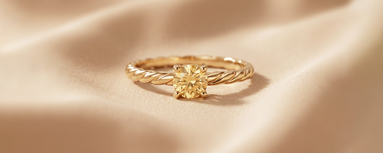 Bague de fiancaille en citrine pour femme - Maison Salmon
