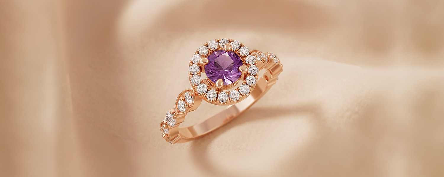 Bague de fiancaille en amethyste pour femme - Maison Salmon