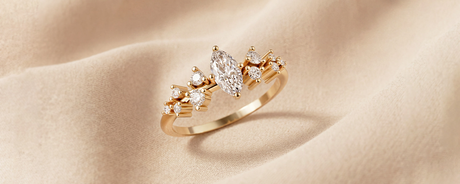 Bague de fiancaille marquise pour femme - Maison Salmon